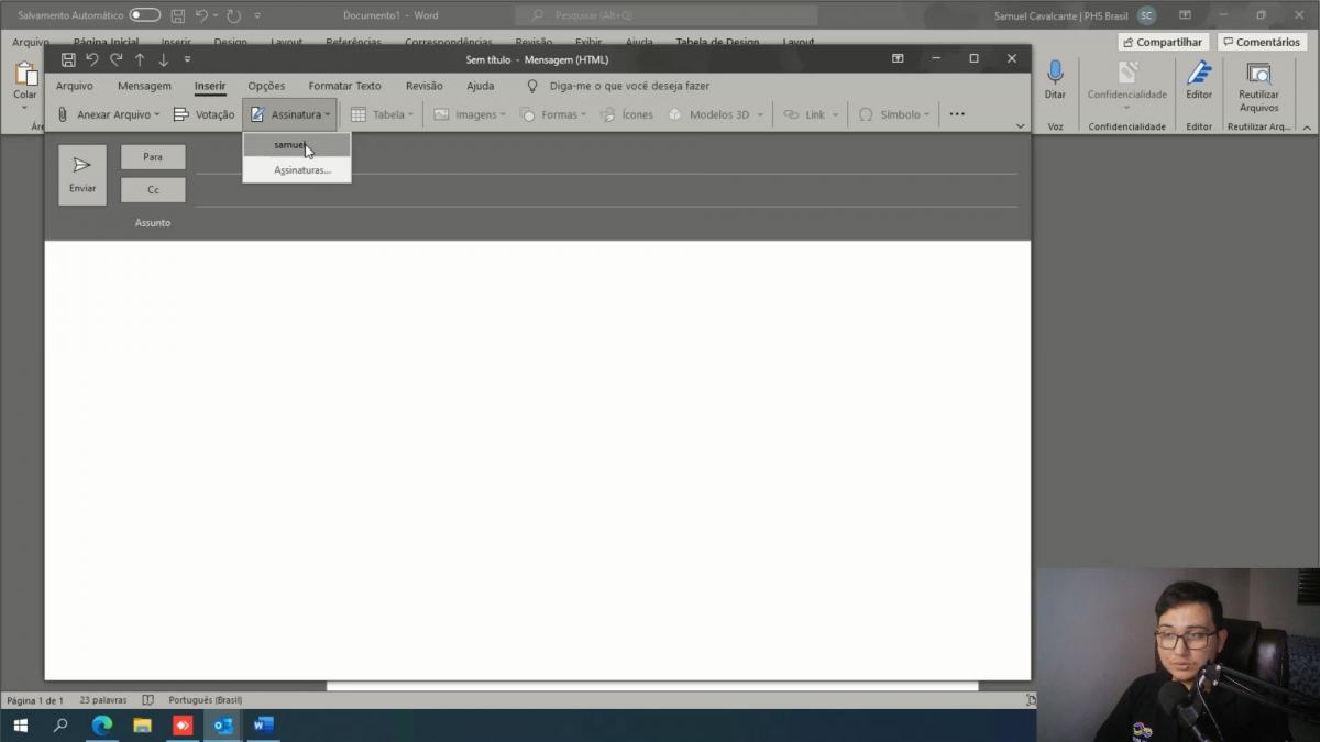 Como configurar sua assinatura no Microsoft Outlook localmente no seu computador?