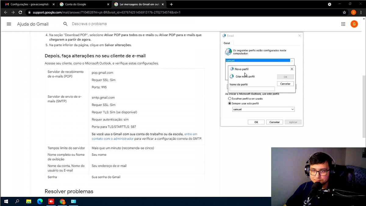 COMO CONFIGURAR EMAIL POP?