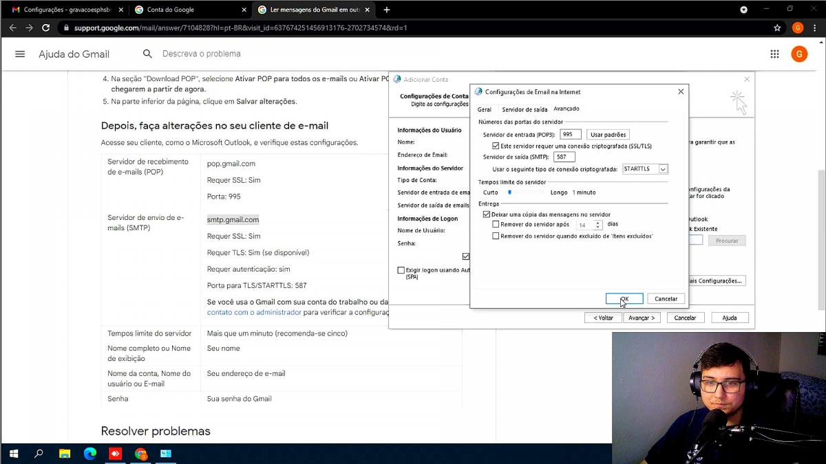 COMO CONFIGURAR EMAIL POP?