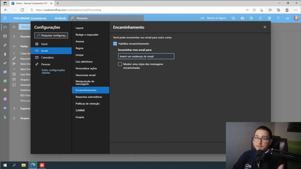 COMO FAZER O REDIRECIONAMENTO DE MENSAGENS NO OUTLOOK?