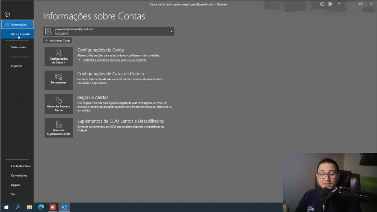 COMO EXPORTAR ARQUIVO PST?